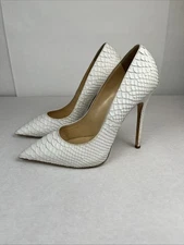 GIUSEPPE ZANOTTI White Snake Skin Embossed Heels Size 40