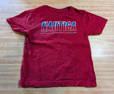 Nautica Baby Boy Size 3T 100 cotton red white and blue logo T-shirt
