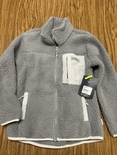 NWT Magellan Girls Fleece Sherpa Monument Full Zip Gray Jacket Youth Small New