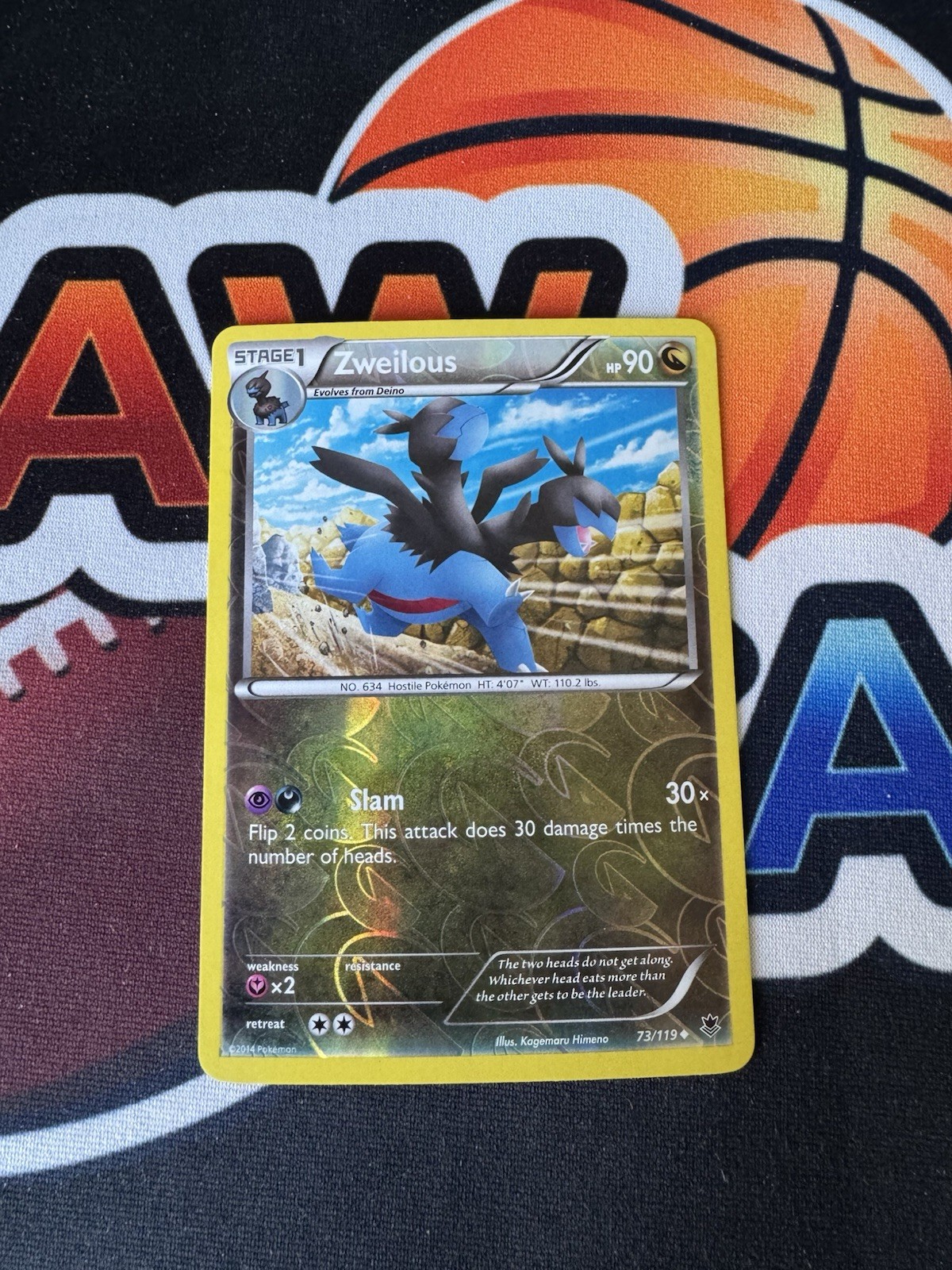 Pokemon 1x Zweilous - 73/119 - Uncommon - Reverse Holo Near Mint Phantom Forces