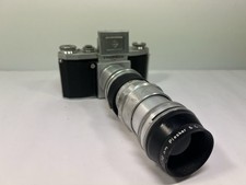 Vintage Praktica FX 35mm Film SLR Camera w/Piesker f/5.5 250mm Telephoto Lens