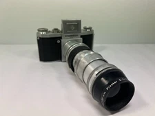 Vintage Praktica FX 35mm Film SLR Camera w/Piesker f/5.5 250mm Telephoto Lens