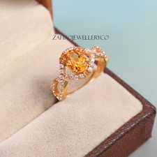 Citrine Ring, 925 Sterling Silver, November Birthstone, Natural Citrine