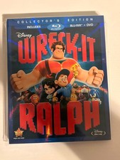 Disney Wreck-It Ralph Blu-ray/DVD Combo Like New with Slipcover Rare 