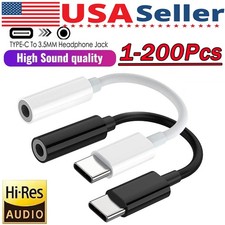 1 200 USB-C Type C to 3.5mm AUX Headphone Jack Adapter For iPhone 17 Android Lot