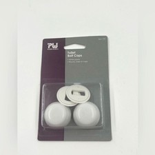 Plumb Works Universal Toilet Bolt Caps White Plastic Set of 2 New in Pack