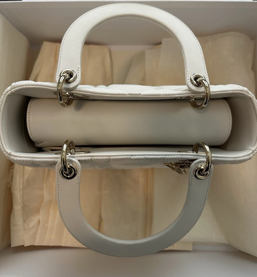 Christian Dior Cannage Bag Medium White Mesh - Image 2 of 4