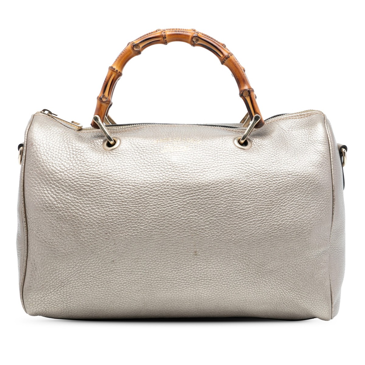 Gucci Medium Calfskin Bamboo Shopper Boston Bag Pre-Loved Gold | eBay