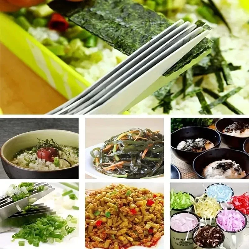 2 PIEZAS Tijeras Cortadoras de Hierbas 5 Cuchillas Tijeras de Corte Multiusos Cocina Foto 2 de 4