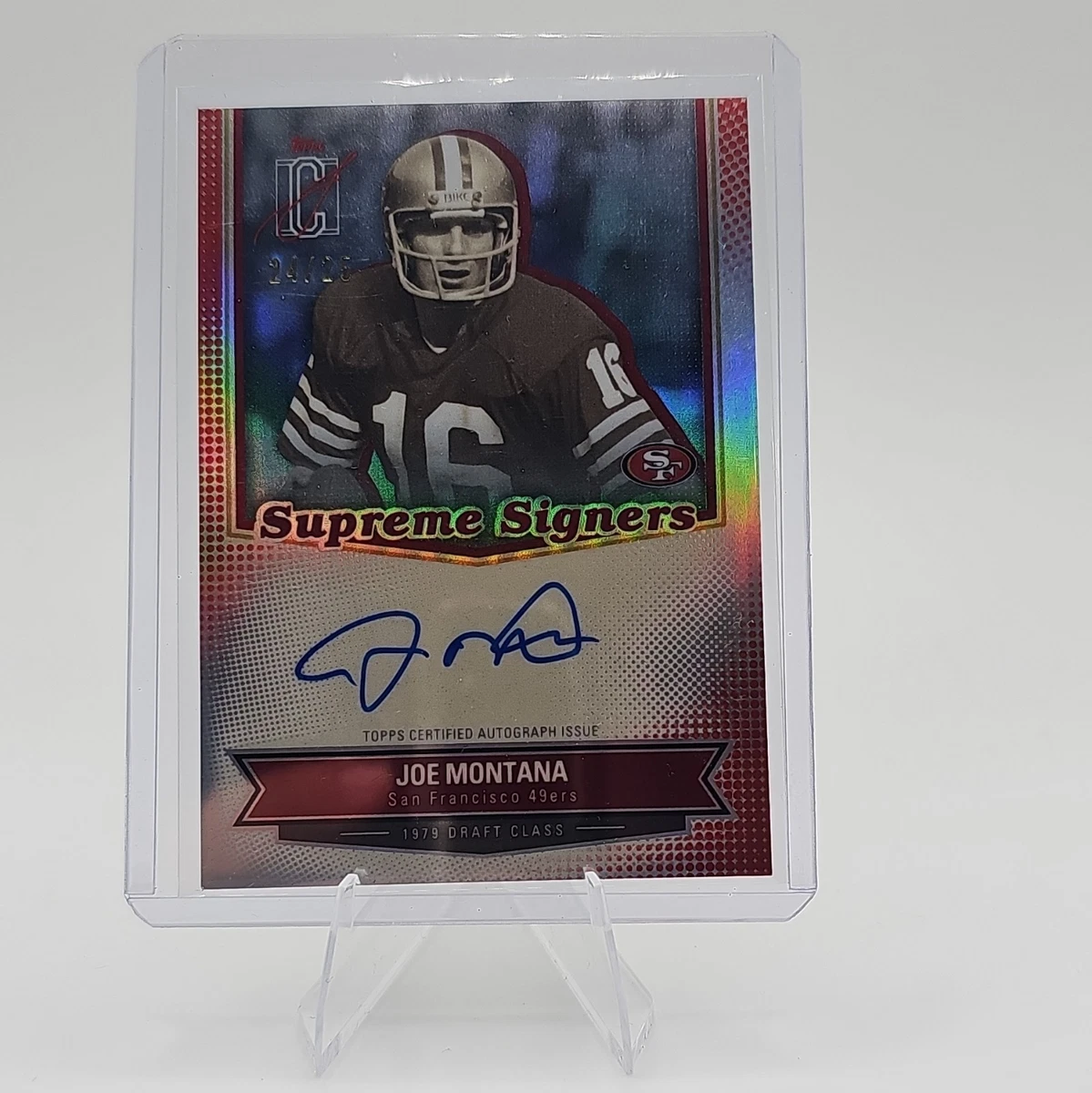 Topps Joe Montana Autographed Football Sports Trading Cards