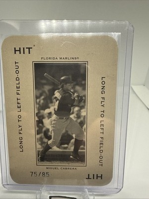 2005 Donruss Throwback Threads Hit Long Fly to Left Field-Out /85 Miguel Cabrera