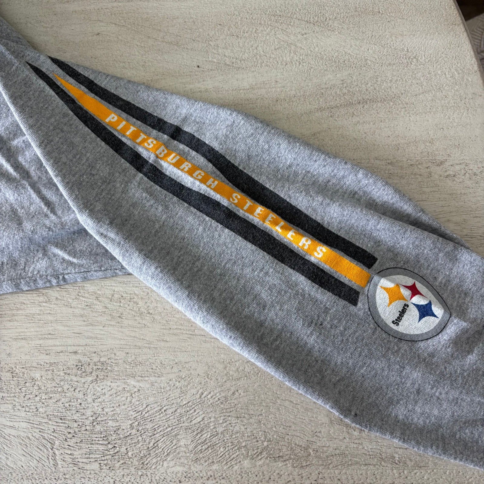 Reebok Youth Pittsburgh Steelers Long Sleeve Gray Football T-Shirt thumbnail 6