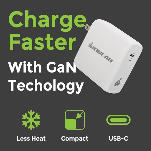 IOGEAR Chargeur Mural USB-C Rapide 100W avec Prise Pliable - Prêt à Voyage - Photo 2 sur 10