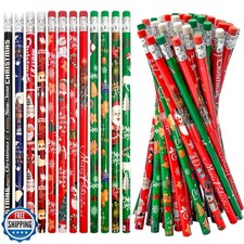 72 PCS Christmas Pencils with Eraser,Xmas Themed Pencil,Wooden Pe