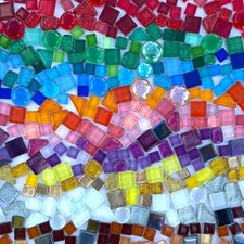 Crystal Glass Mosaic Tiles 1.1lb Assorted Colors Irregular Art Crafts Home Decor