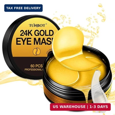 Tunbot Eye Mask - 60 Pieces - 24k Gold Eye Mask - Anti-Aging - Contains Collagen