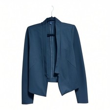 Gap Black Open Front Blazer Jacket Size M Ponte Career Quiet Luxury EUC