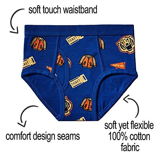 Boys 100% Cotton Briefs Underwear (8 Pack or X-Large Varsity School - 8 Pack - Picture 2 of 6
