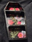 Gothic Coffin Resin Shelf, Floral Butterfly Design, Black — photo 2