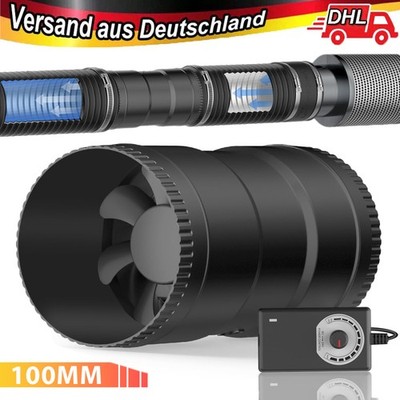 Inline-Rohrventilator Regelbar 100mm 221M³/H Rohrlüfter Abluftventilator Lüfter.