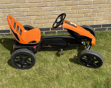 BERG Pedal Go-Kart Orange & Black Plastic Ride-On w/ Steering Wheel 4-7Y