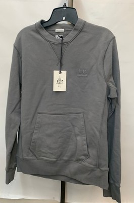 C.P. Company Men's Cotton Gray Crewneck Sweatshirt w/ Pocket Size L