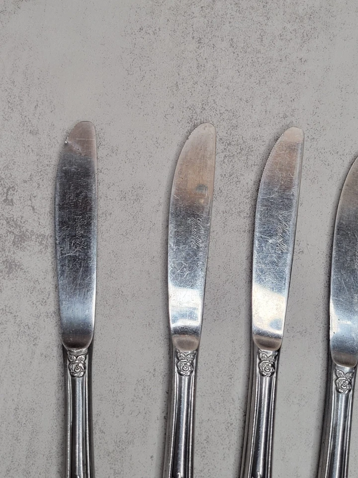 Cuchillos cubiertos de acero inoxidable vintage Versailles de MSI Japón - 6 Ea Foto 4 de 4