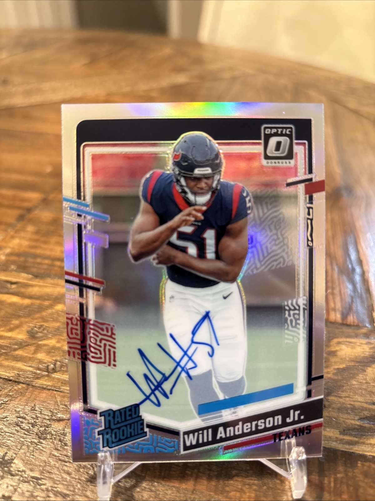 2023 Panini Optic Will Anderson Jr. #246 Rated Rookie On Card Auto Holo /75