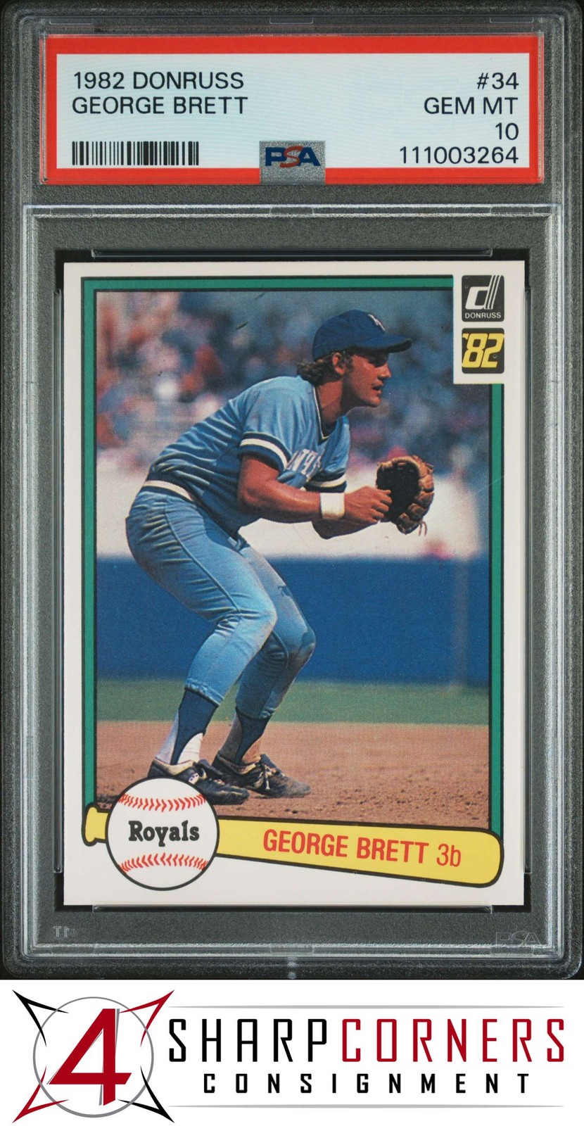 1982 DONRUSS #34 GEORGE BRETT ROYALS HOF PSA 10