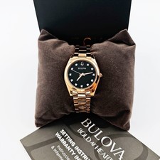 Bulova Surveyor 97P156 Grey-Rose Gold Diamond Dial Quartz Women's 31mm Watch NEW