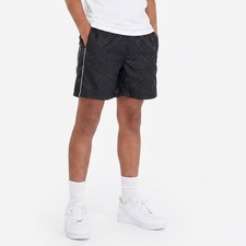 DSG Boys SP22 Woven Soccer Shorts Black Checkerboard Size L 14-16 NEW