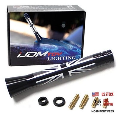 3-Inch Union Jack Theme Short Antenna Compatible with Mini Cooper Black/White