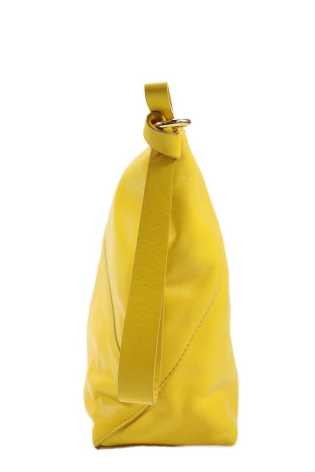 Diane Von Furstenberg Womens Leather Zip Large Pouch Clutch Bag Handbag Yellow - Image 3 of 4