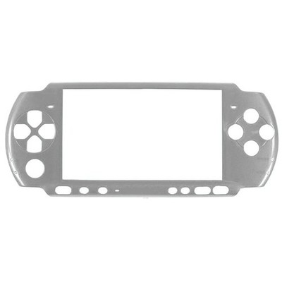 COMPATIBLE FRONT CASE FOR SONY PSP 3000 3004 GREY SILVER SLIM REPLACEMENT