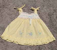 Vintage Yellow Lacy Sun Dress Size 6/9 Months EVC