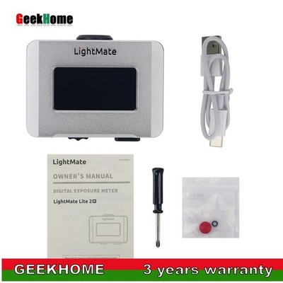 Metal Silvery LightMate 2R Film Camera Light Meter Digital Exposure Meter gh23