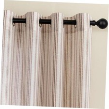 Striped Linen Curtains 84 Inches Long Light 52"W x 84"L Pack of 2 Taupe