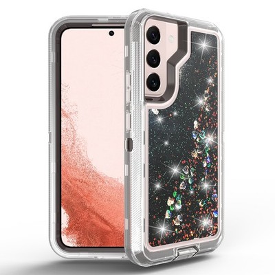 For Galaxy S23 Case Heavy Duty Shockproof Liquid Quicksand Glitter Bling Cover