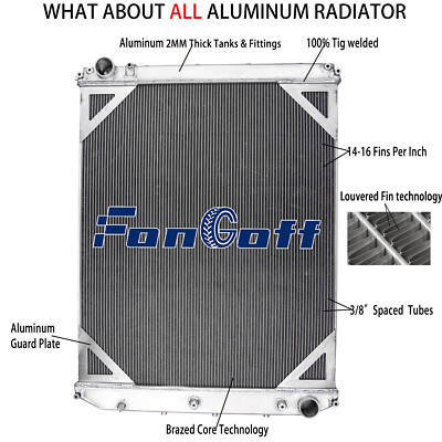 3 Row Aluminum Radiator Fit 2008-2014 2013 Volvo VNL VNM 2008-2016 Mach CXU600