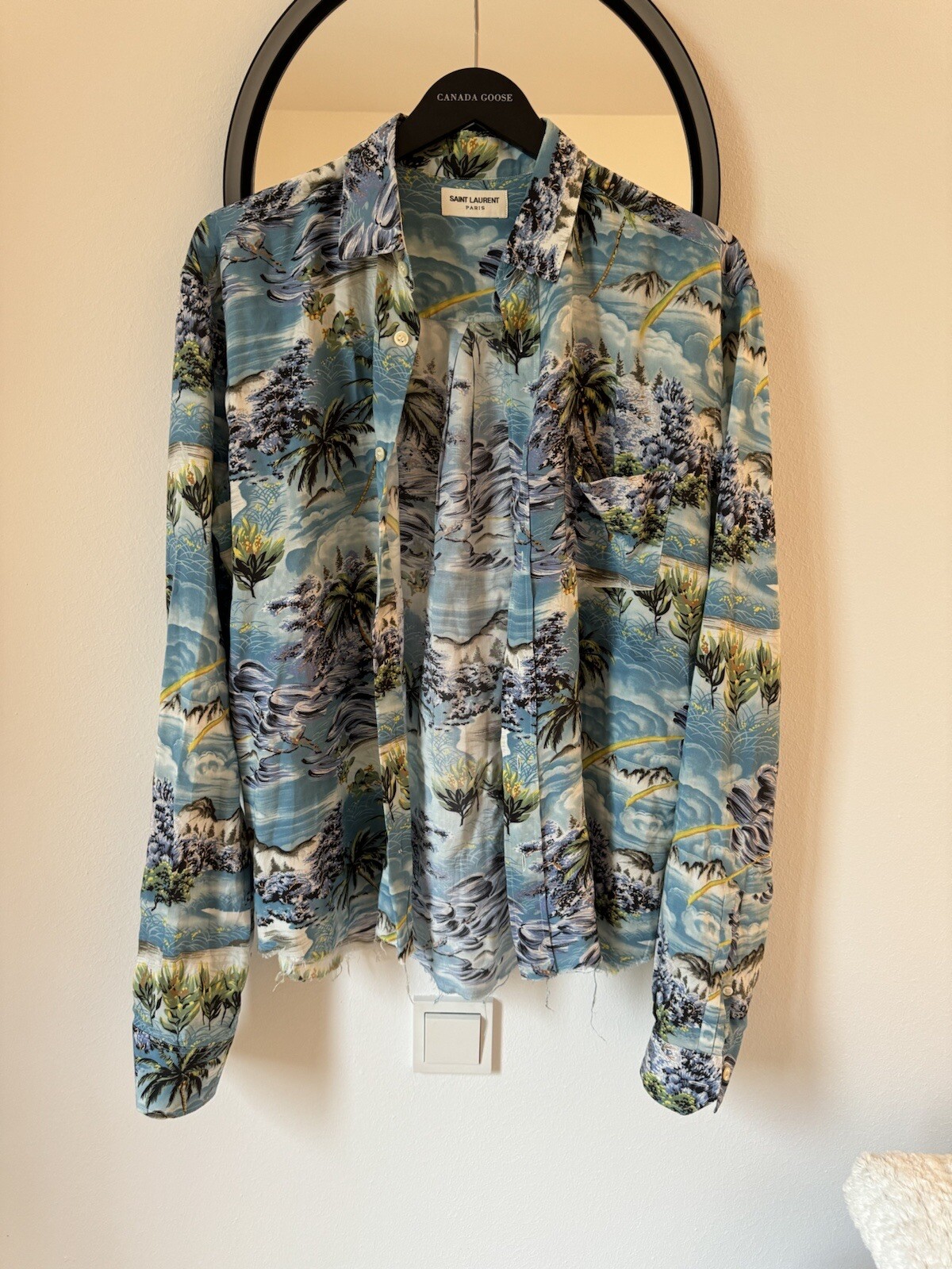 Camicia hawaiana a maniche lunghe Saint Laurent Hedi Slimane M