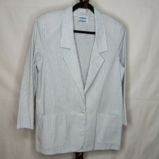 VTG Separate Issue women's M blazer style jacket blue white stripe