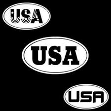 USA United States of America OVAL Vinyl Decal Sticker - FREE USA SHIPPING