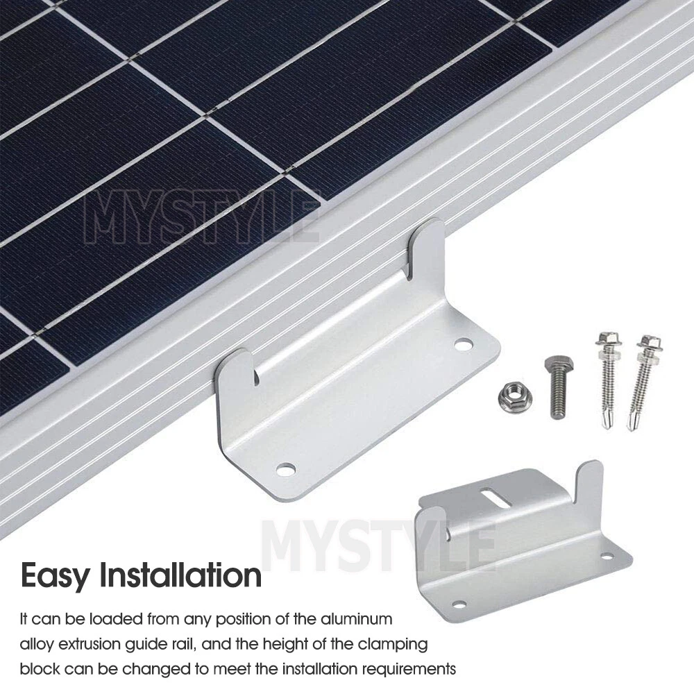 4 Pcs Solar Panel Z-Bracket Mounting Flat Roof Yacht RV Mount Aluminum Kit