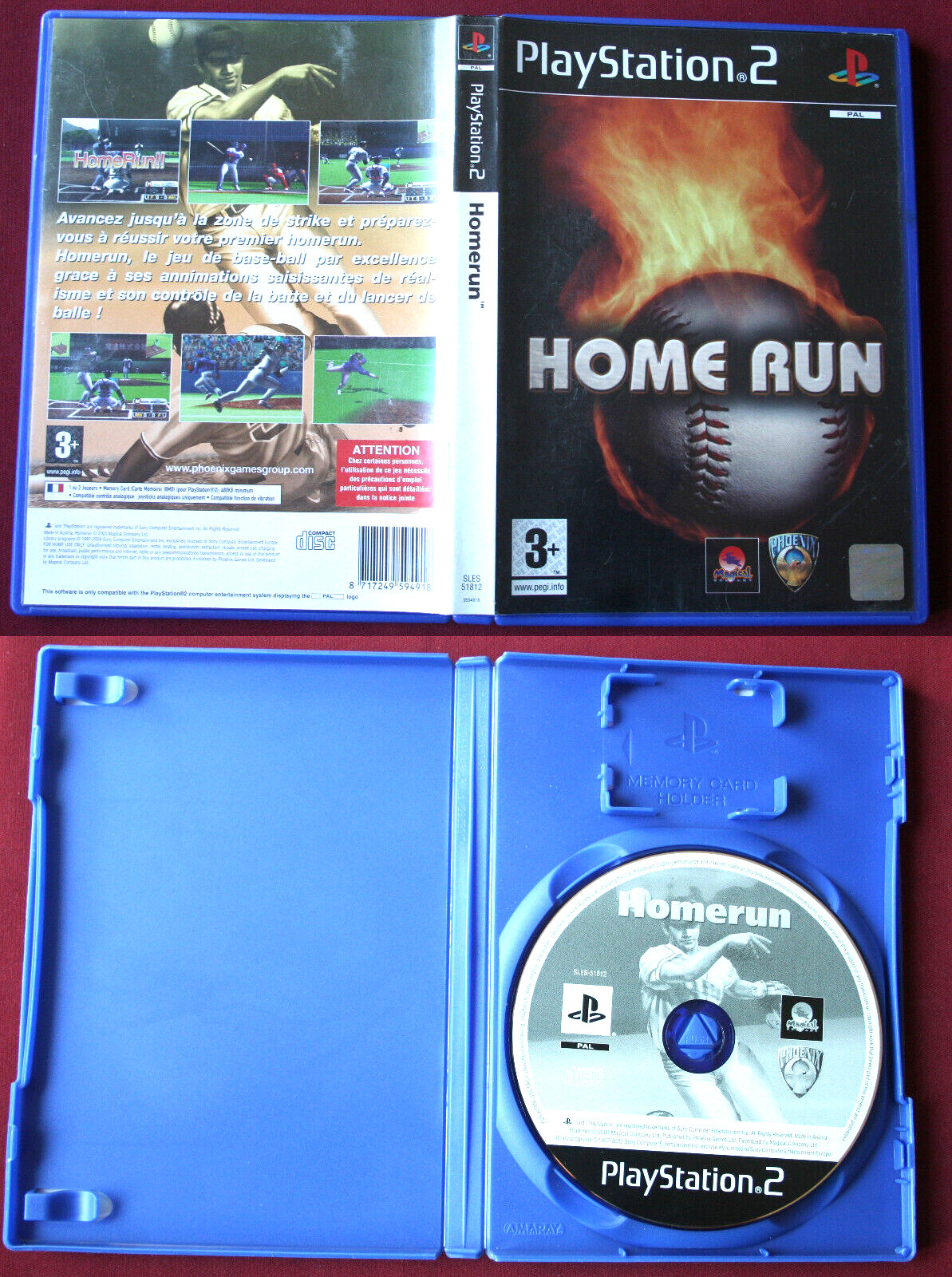 PS2, Jeu HOME RUN, en bon état