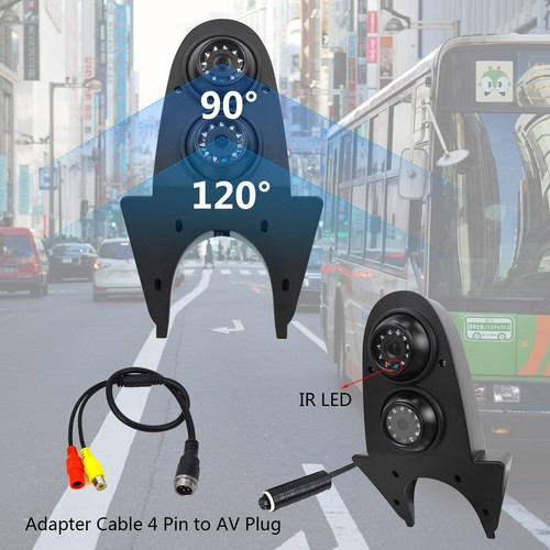 Dual Reversing Camera Rear View Parking Universal Roof Mount + Twin Monitor 2 - Picture 5 of 13