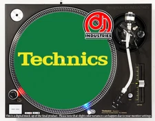 Technics Classic Yellow on Green - DJ slipmat for LP turntable record player 