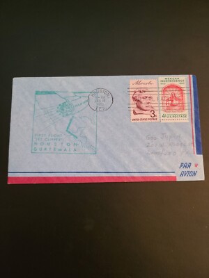 Pan Am Airlines First Day Cover Jet Clipper Houston to Guatemala 12/12/1960