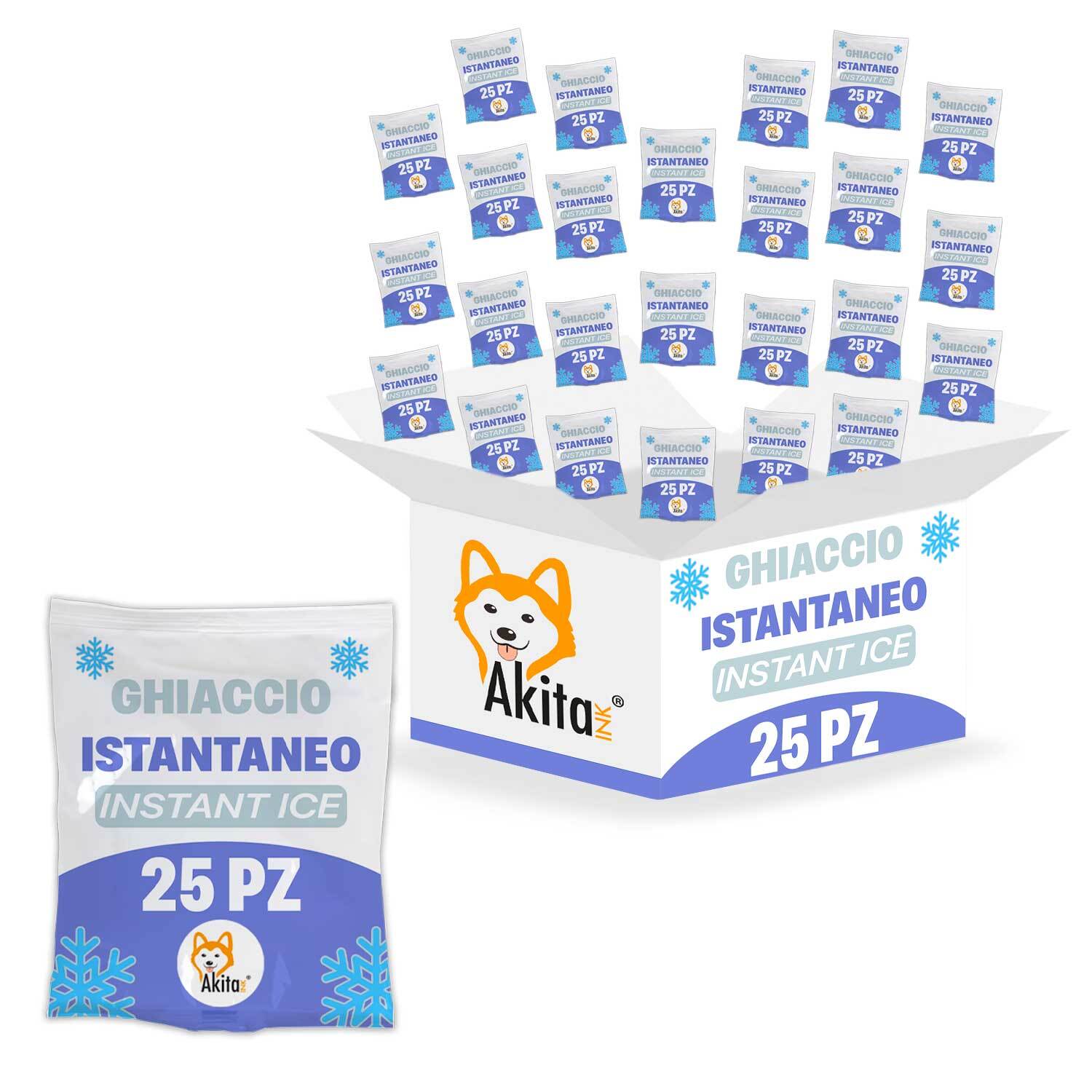 Akitaink 25 Ghiaccio monouso sacchetto in PE sintetico secco - Made in Italy