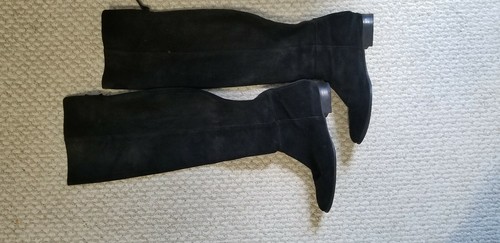 EUC Zara Over The Knee Boots Black Suede Sz.8