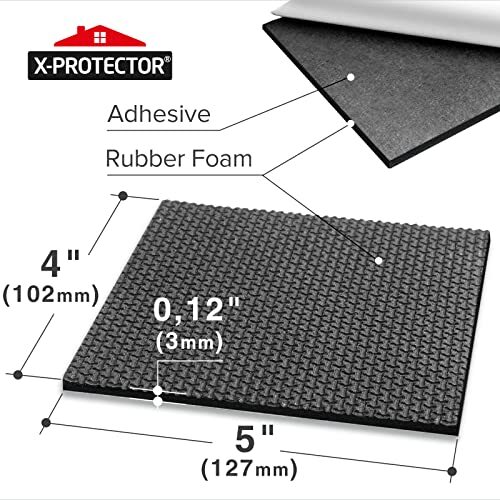  Rubber Sheet - 4 PCS Rubber Pads 4 x 5 - Black Non Slip Pad - 4 PCS 4 x 5 inch